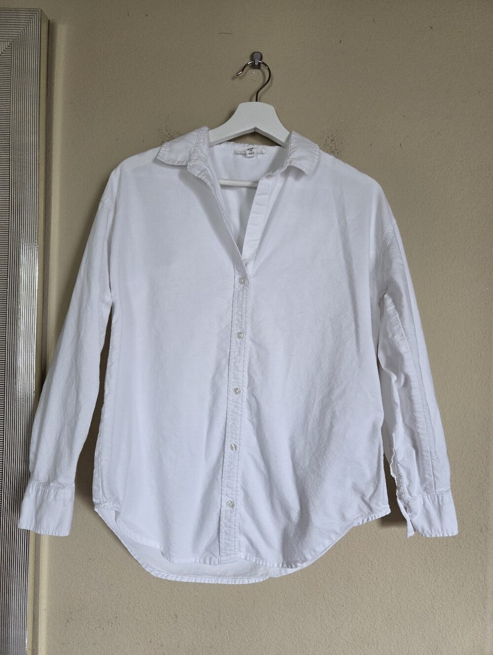 beachlunchlounge Women's White Cotton Button-Up Shirt Oversized